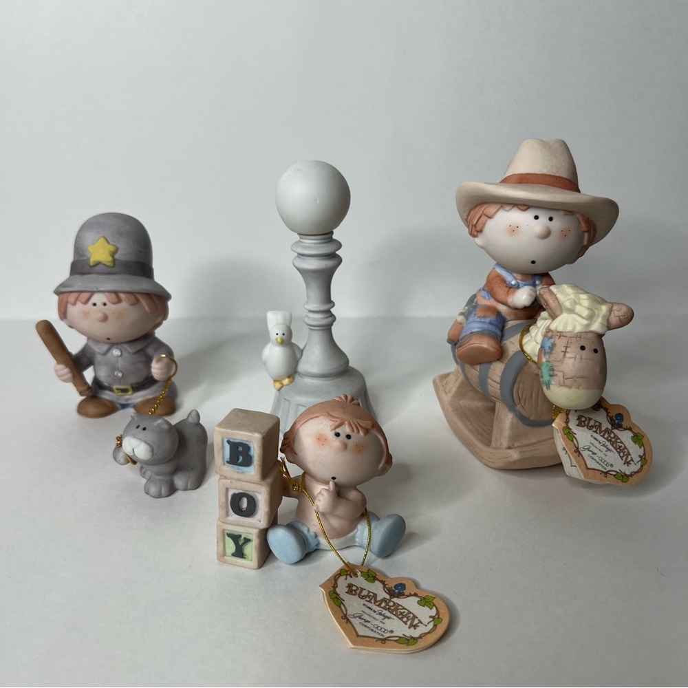 Lot of 4 Fabrizio George Good Bumpkins Ceramic Figurines, Good Condition
